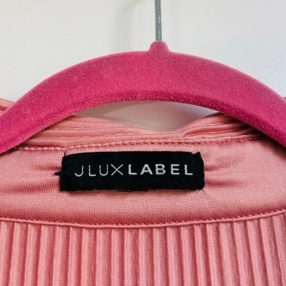 JLUXLABEL Pink Button Down‎ Top Large Striped Relaxed Casual - Picture 8 of 10